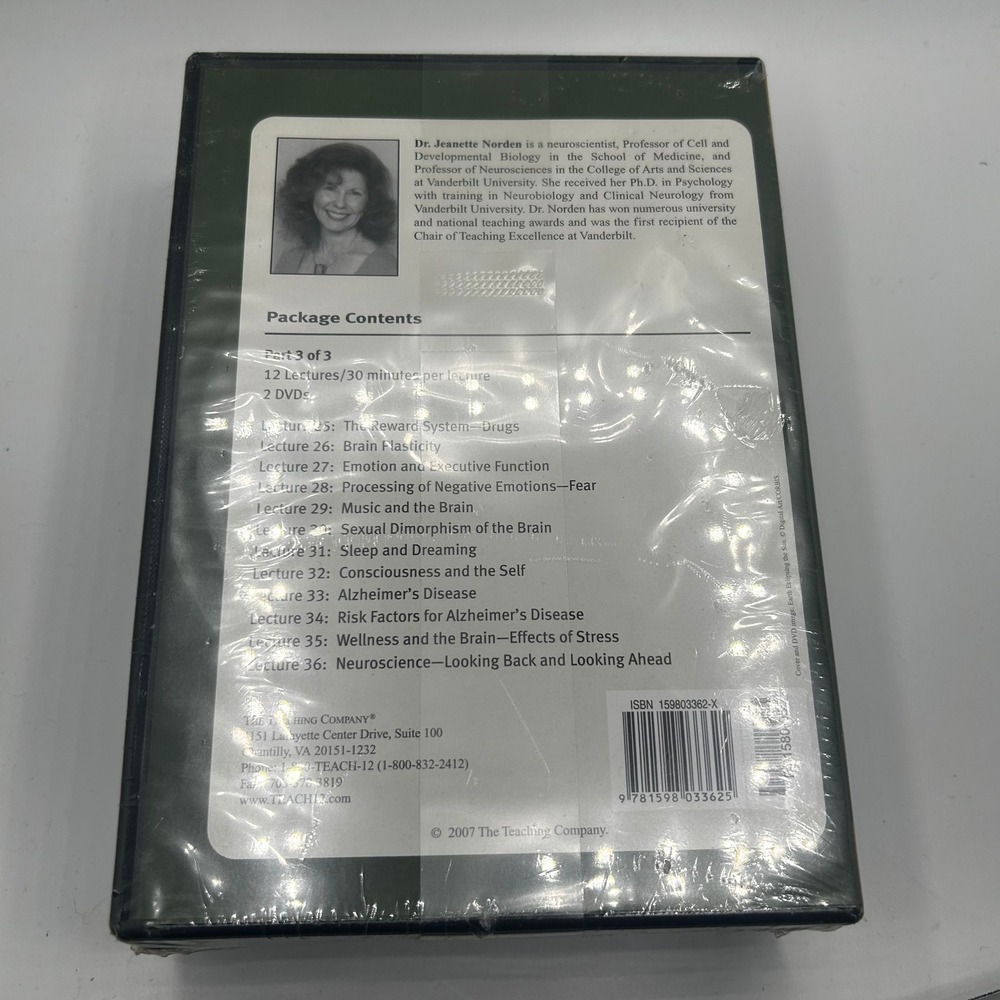 The Great Courses Understanding the Brain Parts 1-3 DVD Set Jeanette Norden NEW - Picture 4 of 5